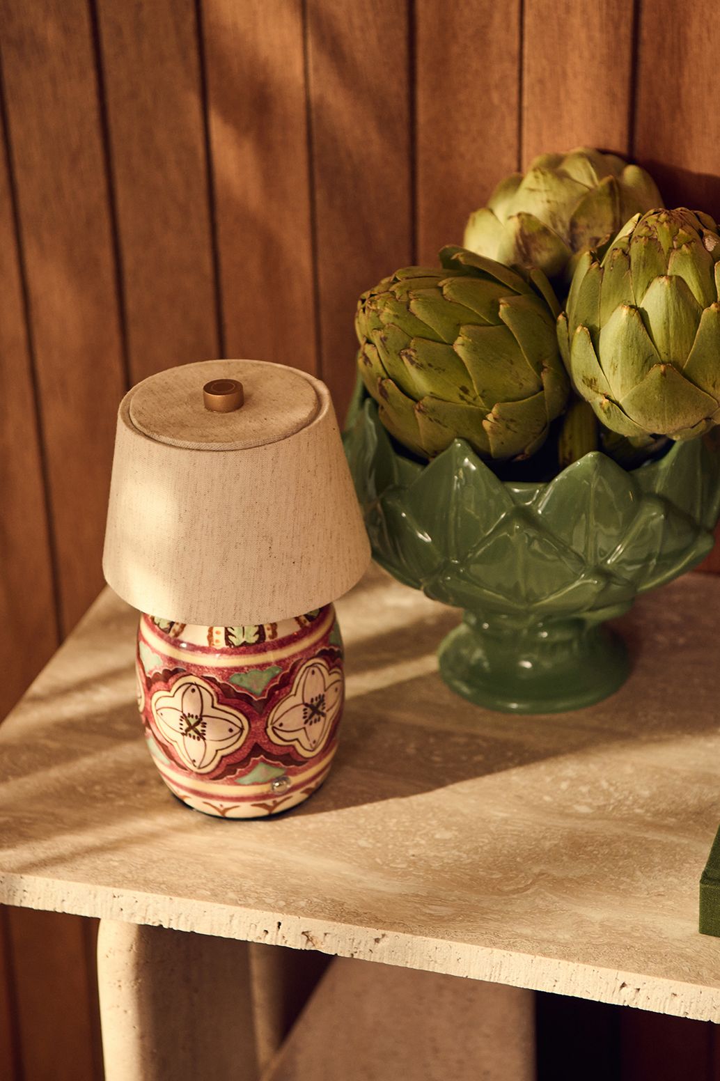 Petite lampe à poser avec imprimé - multicolore