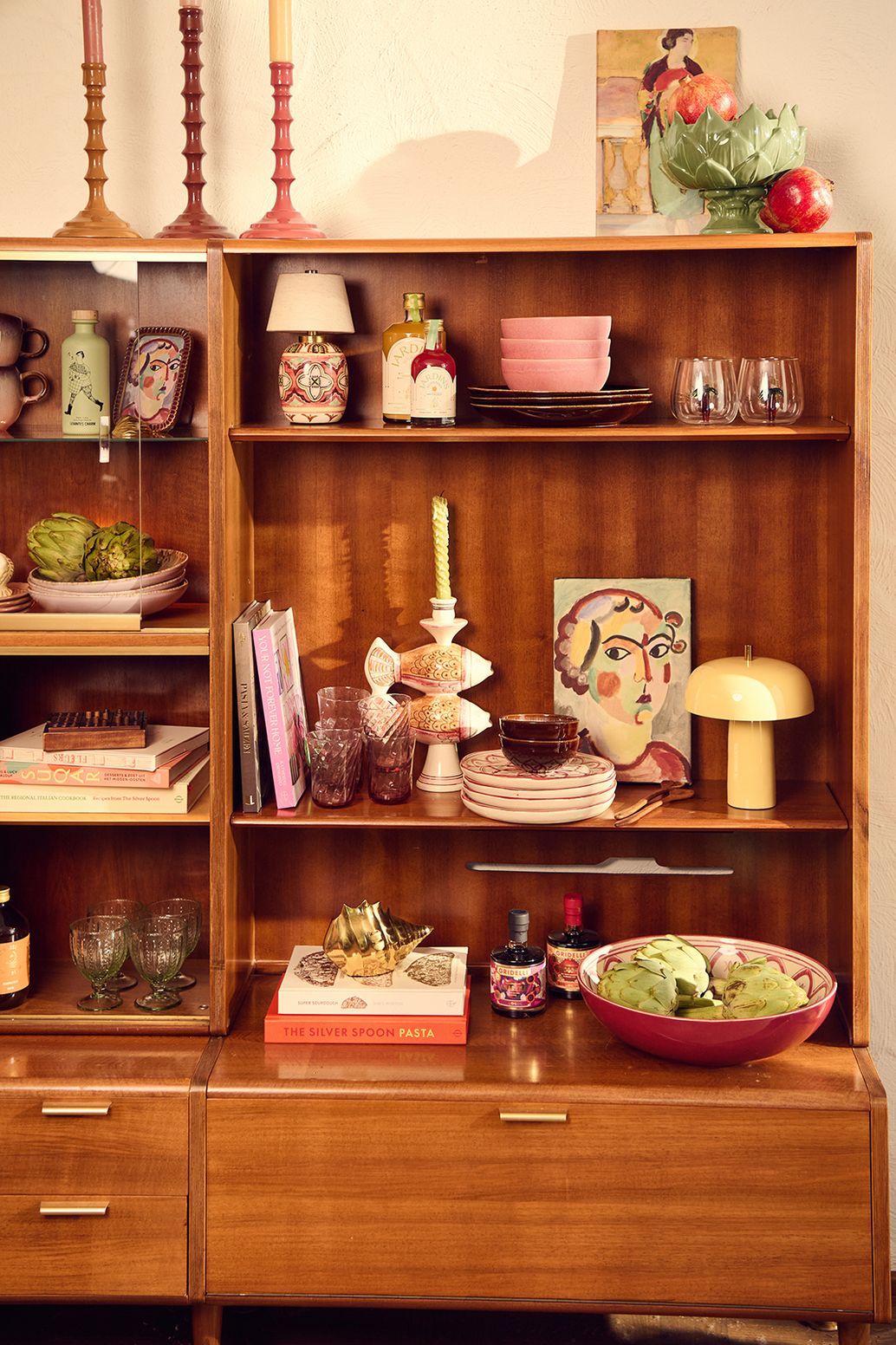 Petite lampe à poser avec imprimé - multicolore