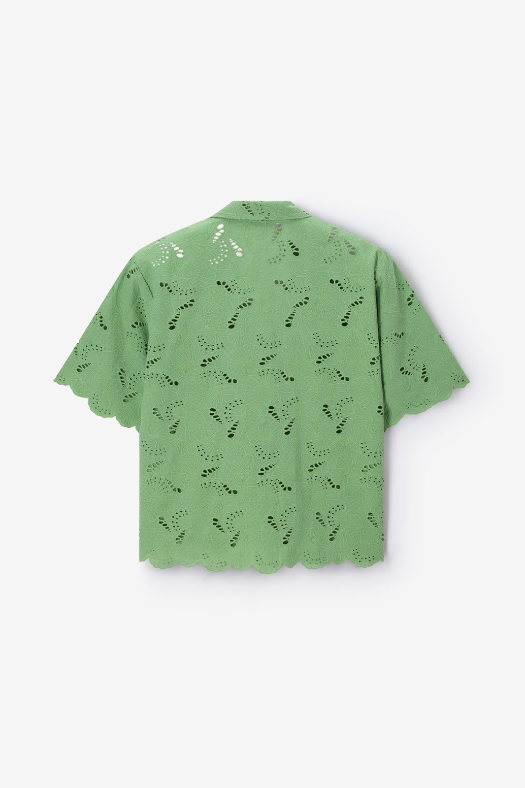 Groene blouse met broderie