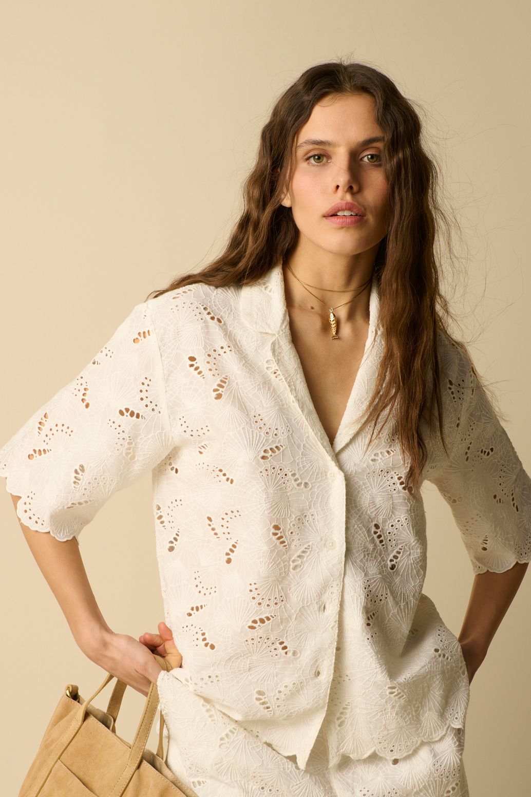 Blouse avec broderie - blanc