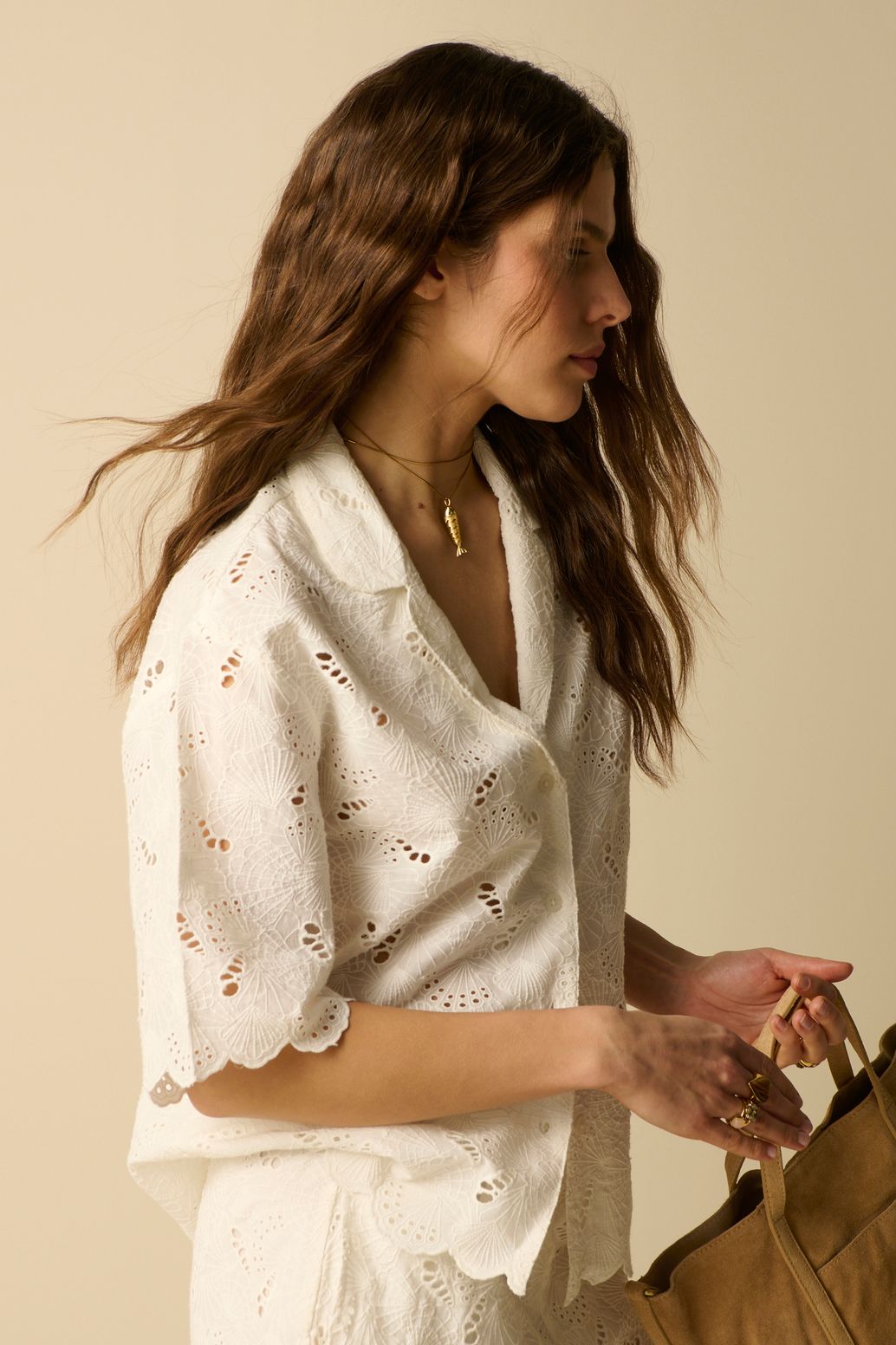 Blouse avec broderie - blanc
