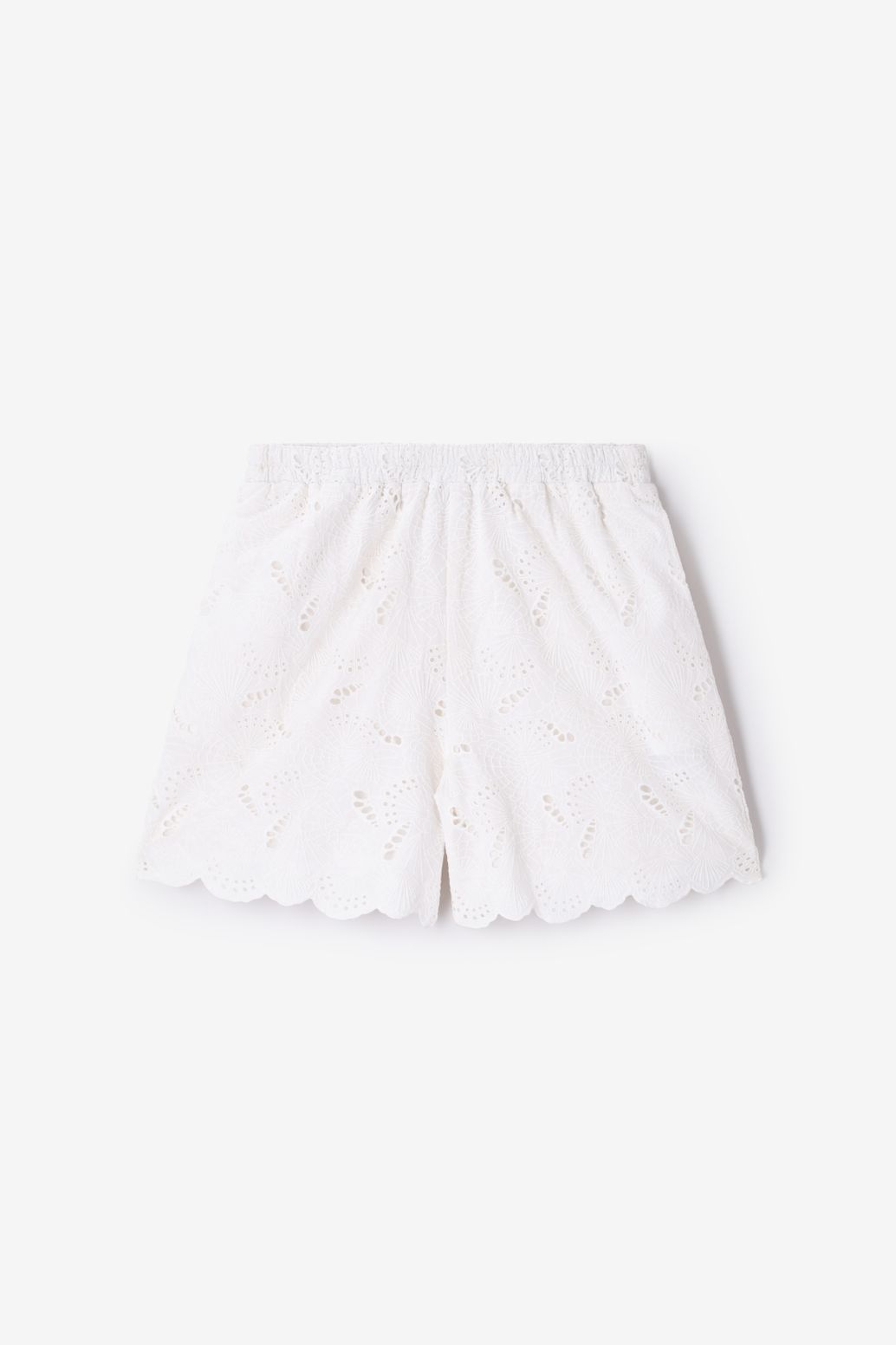 Witte short met broderie
