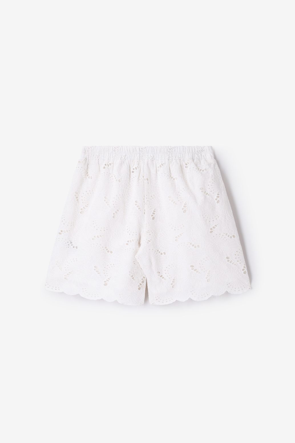 Witte short met broderie