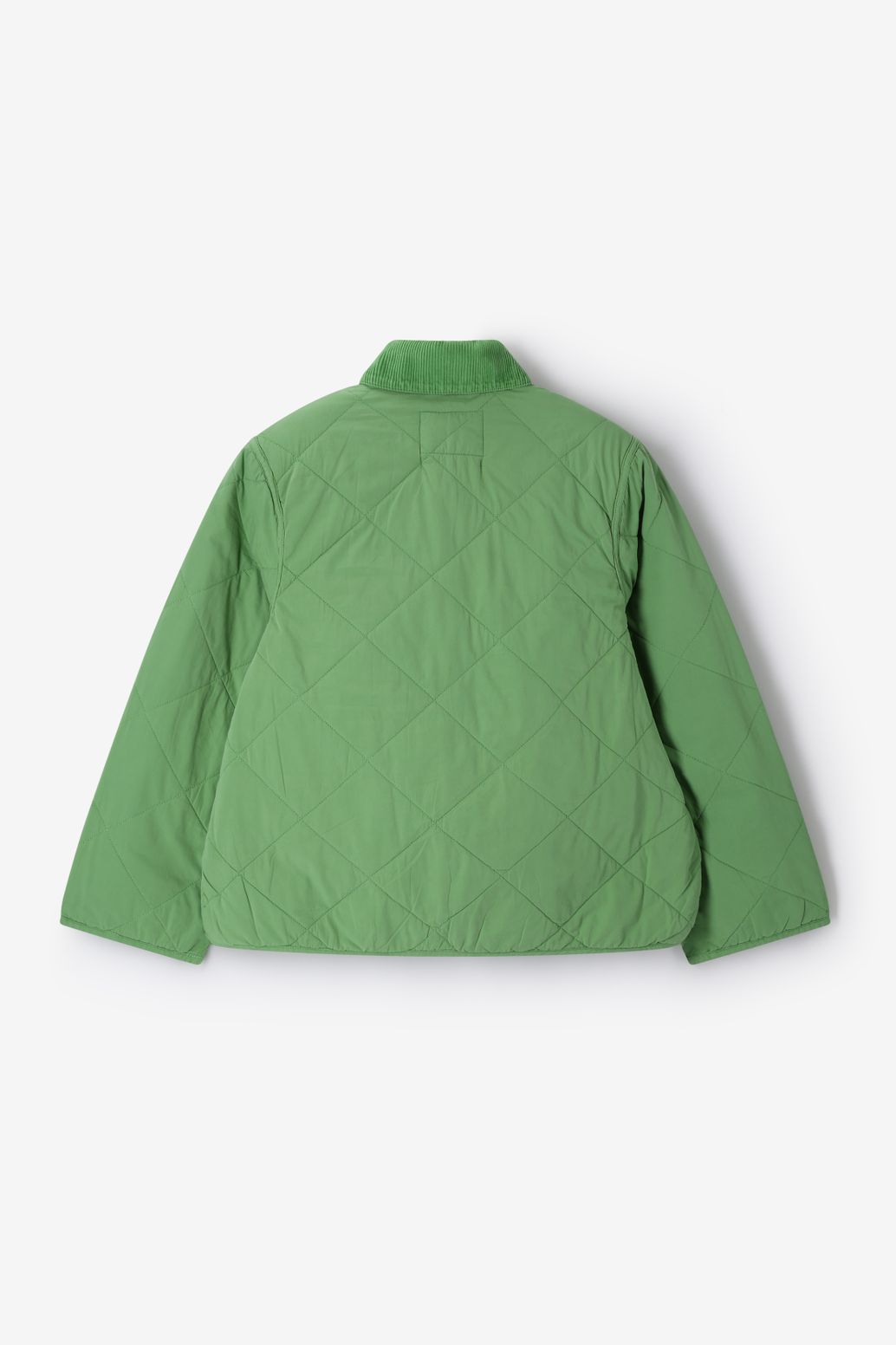 Veste matelassée avec col en velours côtelé - vert