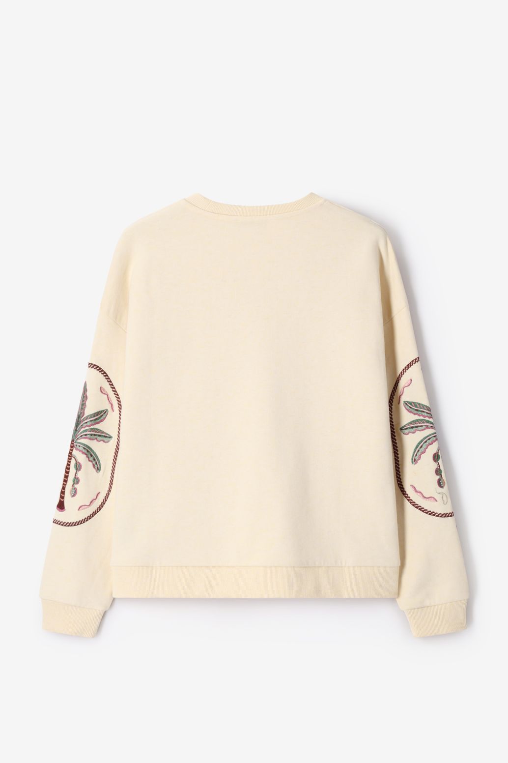 Lichtgele sweater met embroidery