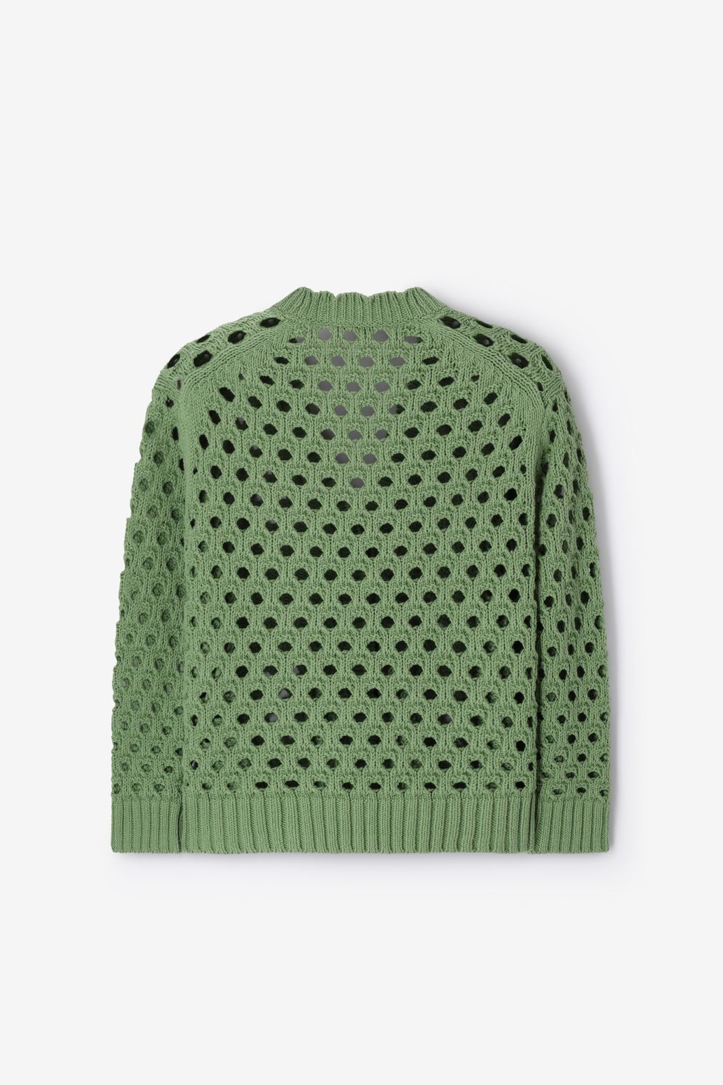 Strickjacke mit Lochmuster - grün