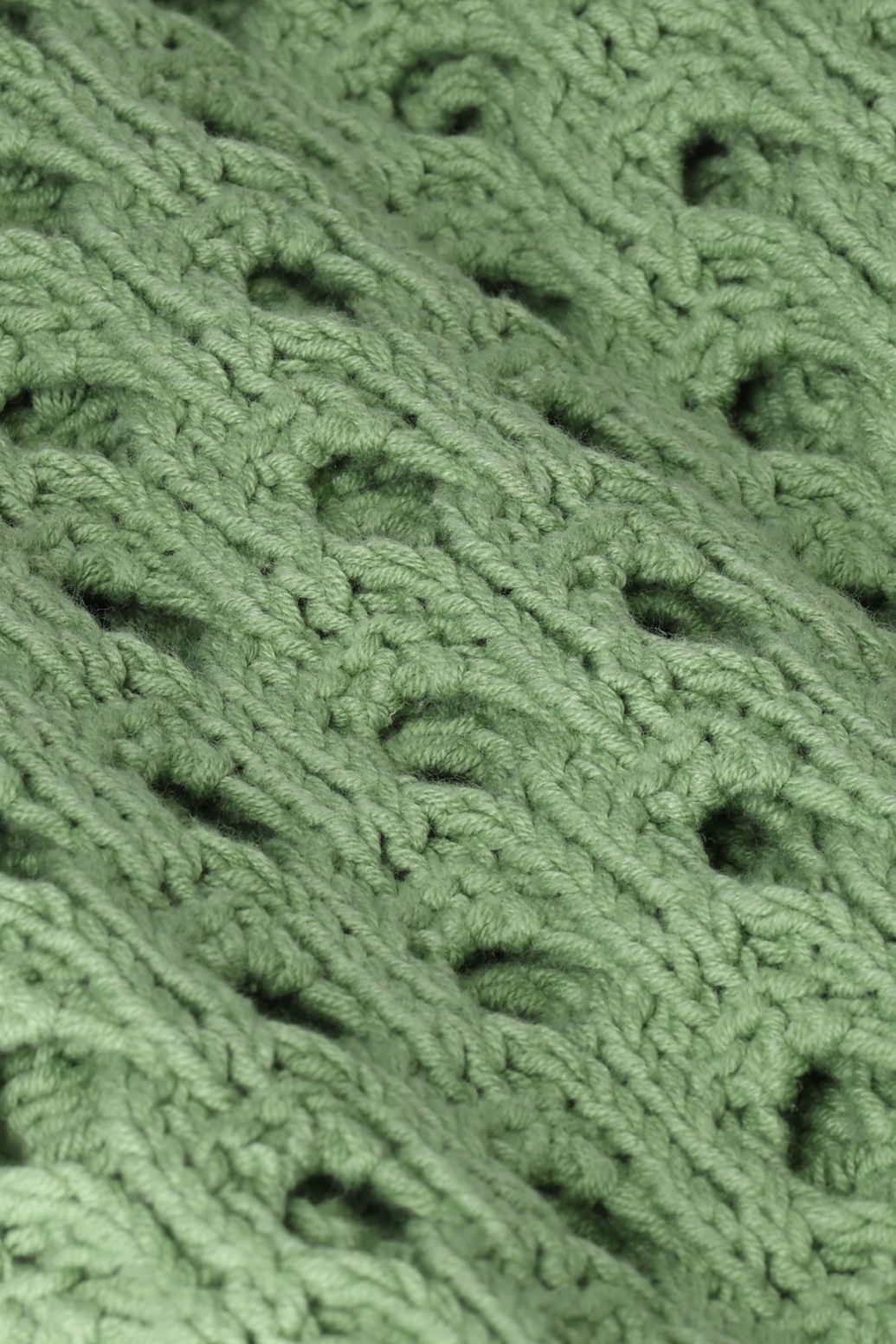 Strickjacke mit Lochmuster - grün