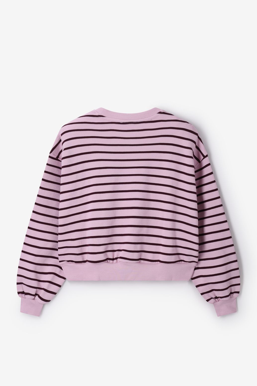 Lichtroze gestreepte sweater