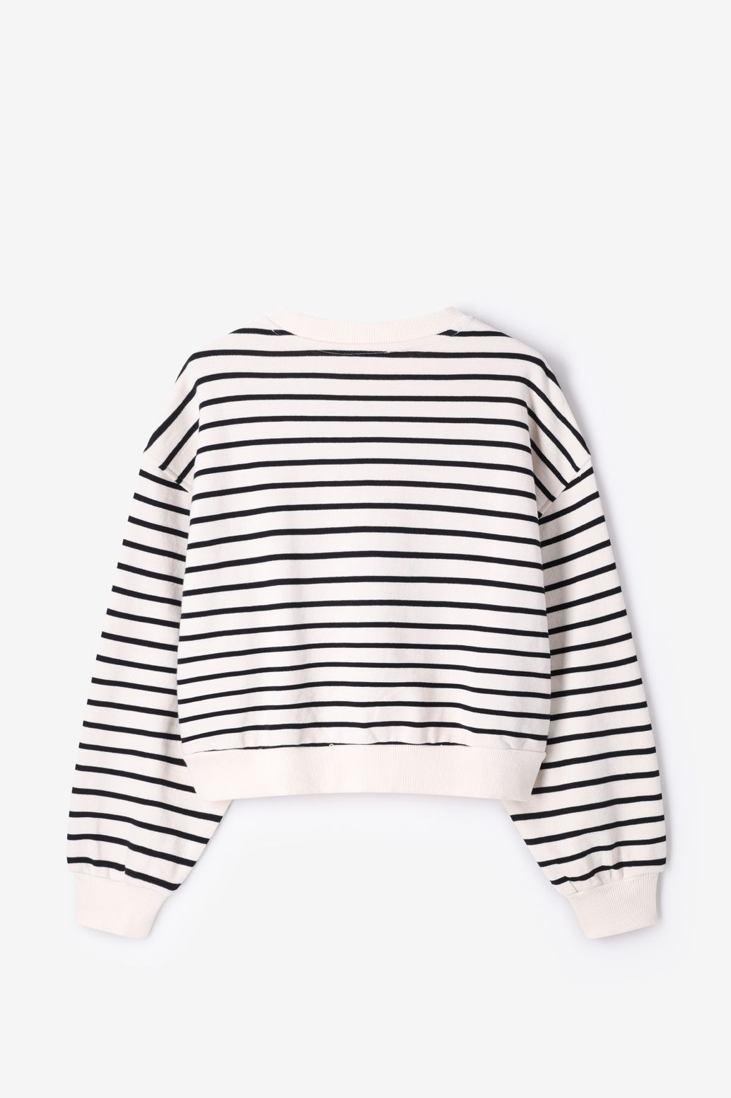 Gestreifter Oversize-Sweater - weiß