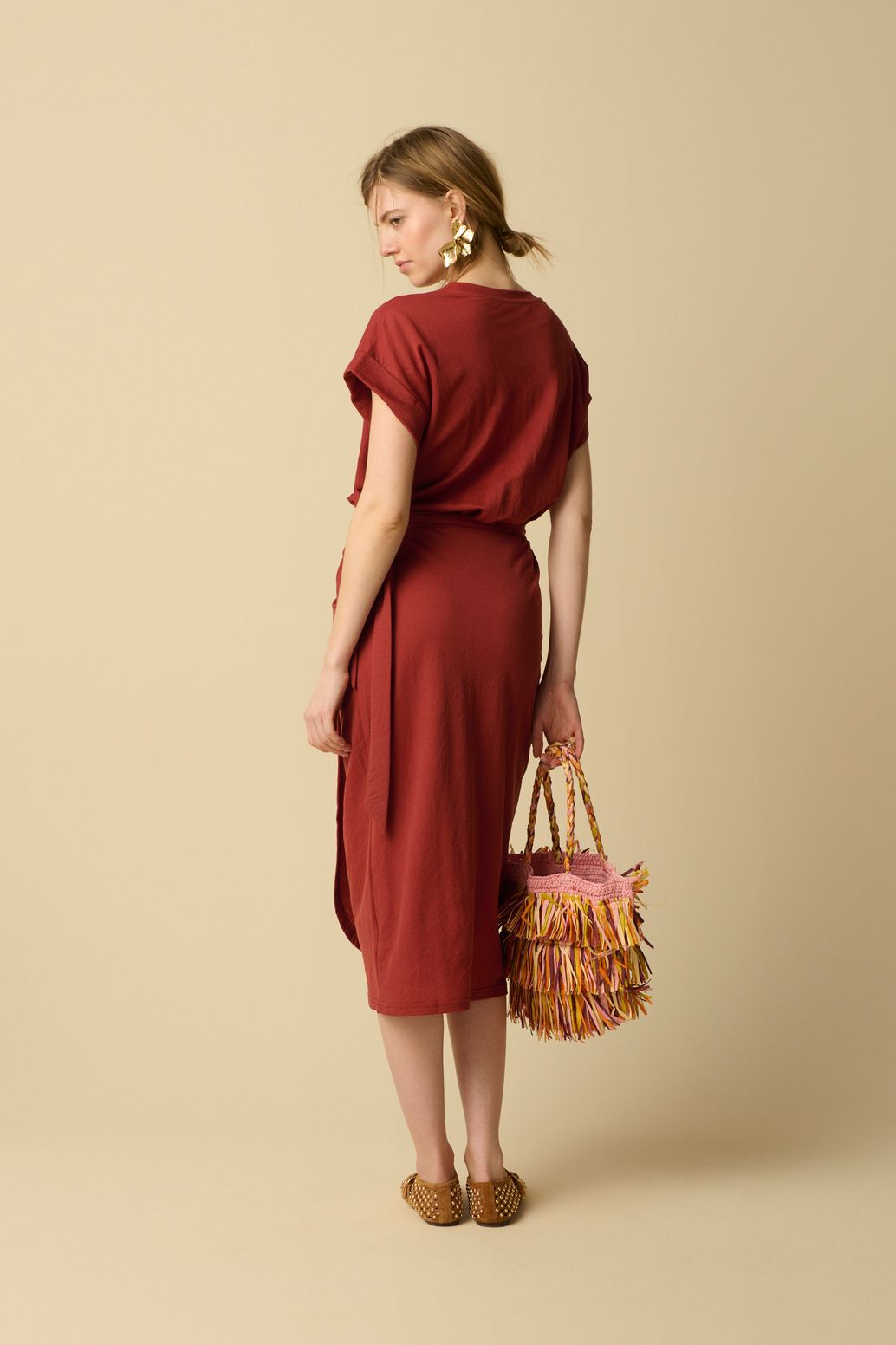 Jersey-Kleid - dunkelrot