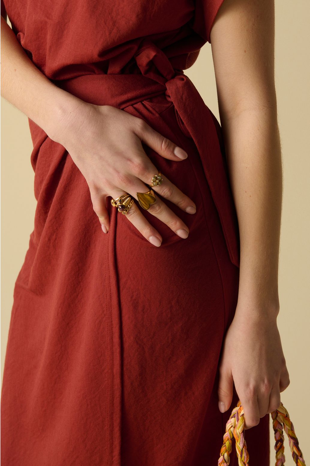 Jersey-Kleid - dunkelrot