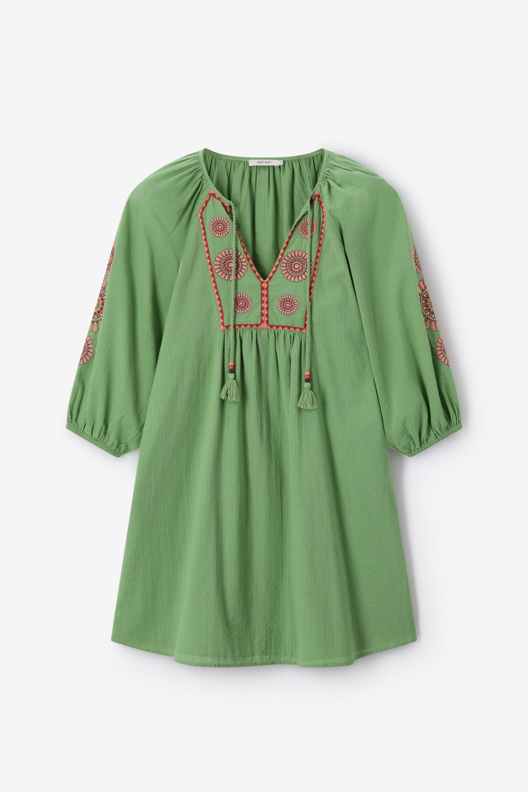 Groene jurk met embroidery