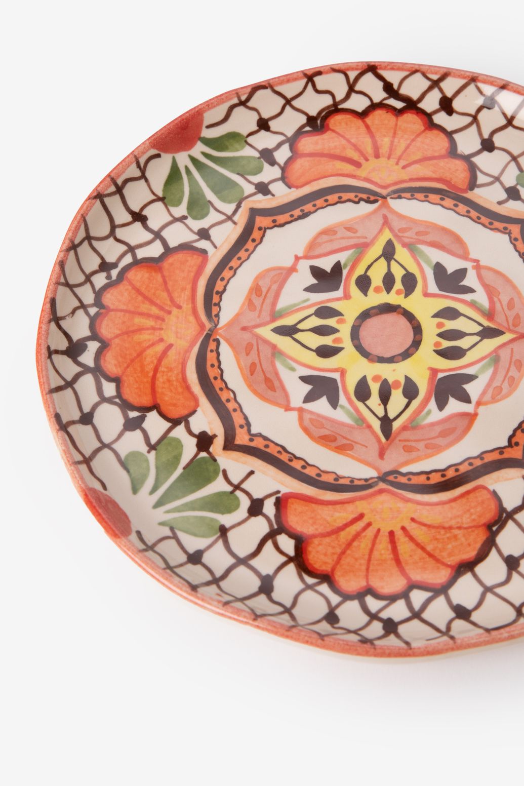 Multicolour ontbijtbord met bloemendessin