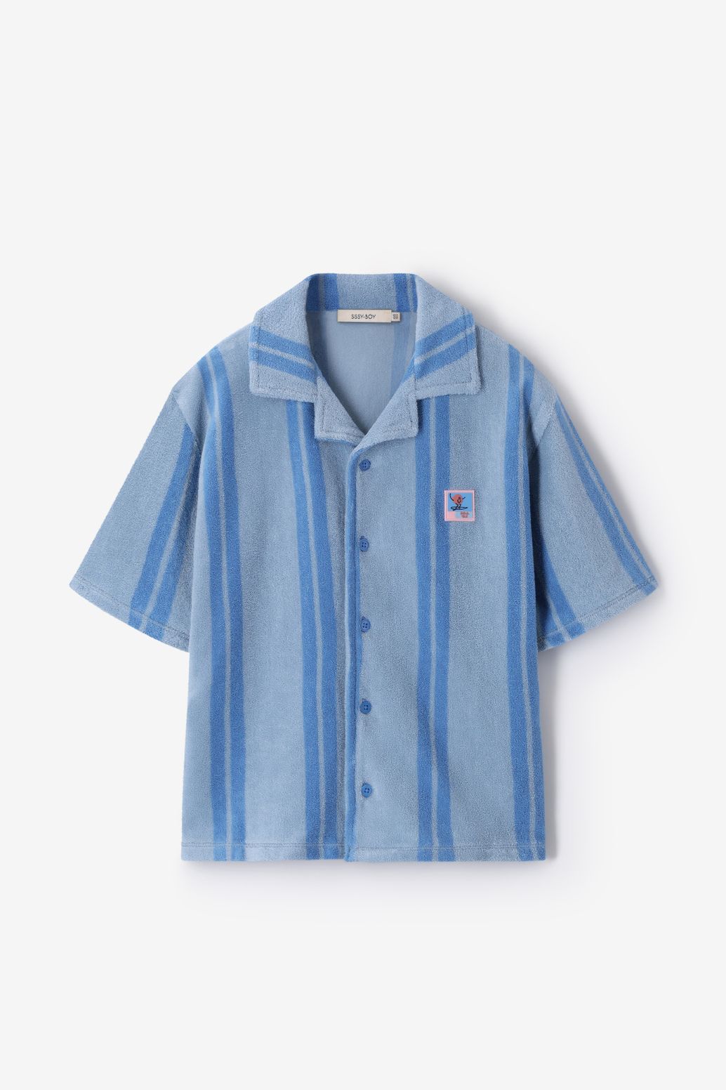 Chemise en tissu éponge avec rayures - bleu
