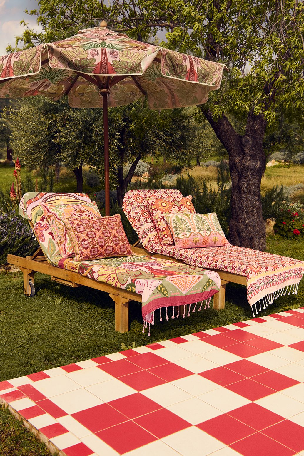 Hamamtuch mit Print - mehrfarbig