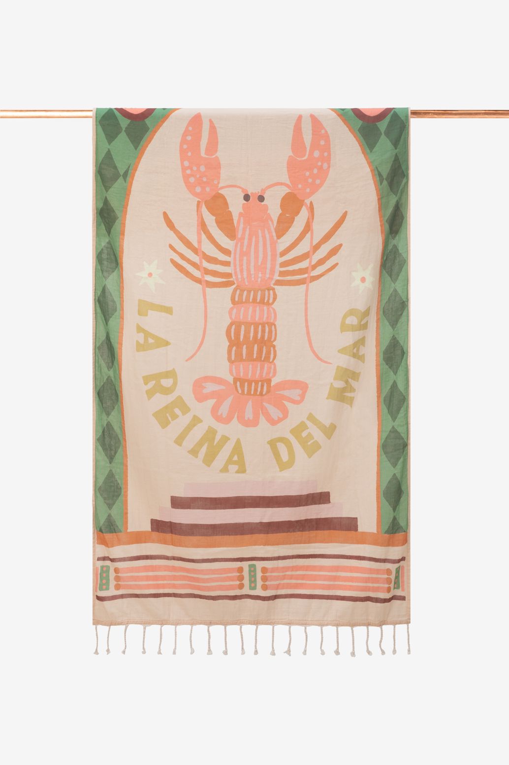 Multicolour hamamdoek met kreeft
