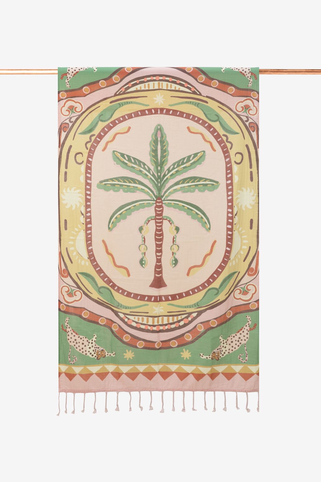 Serviette hammam avec imprimé palmier - multicolore