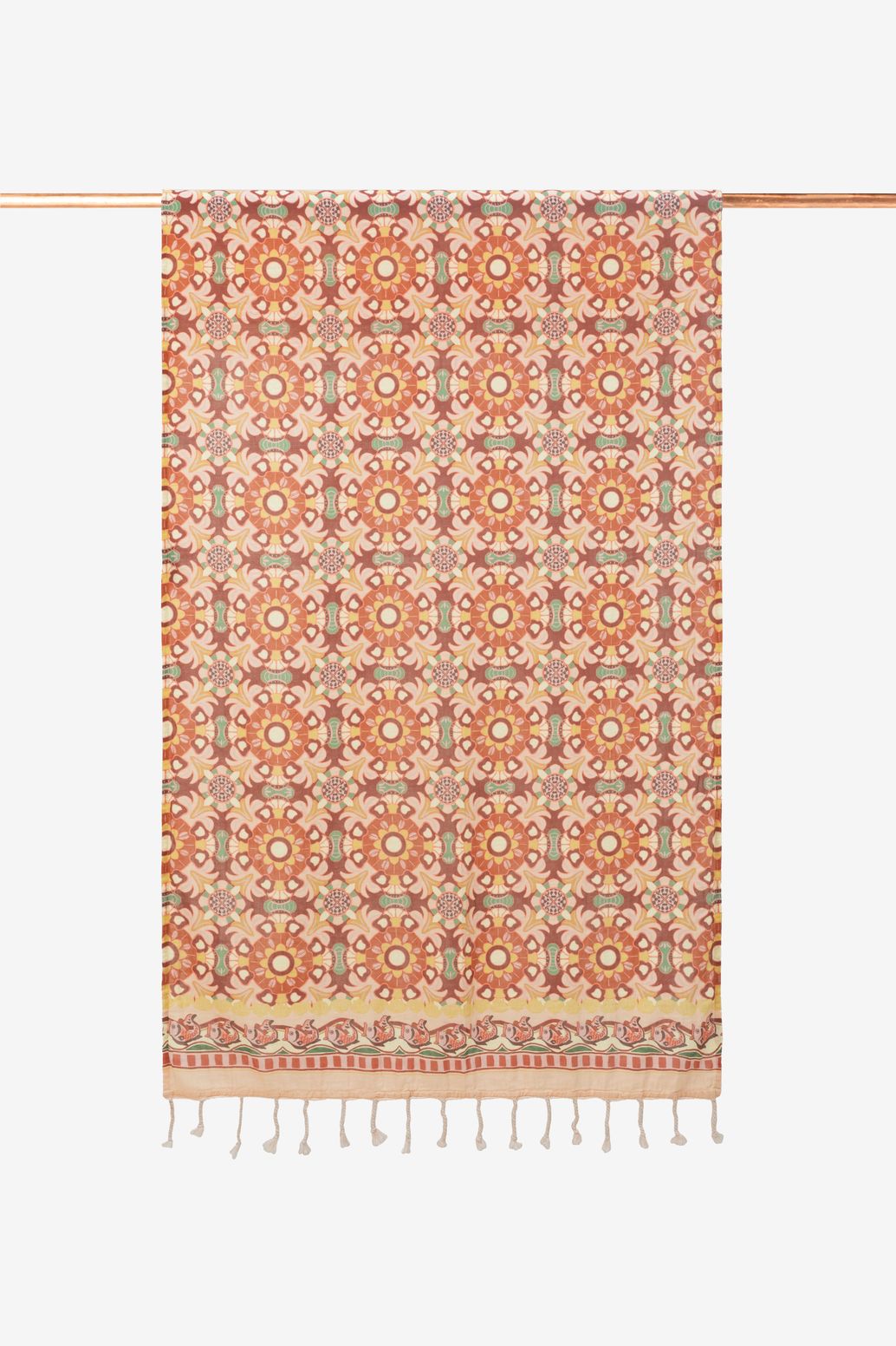 Multicolour hamamdoek met bloemendessin