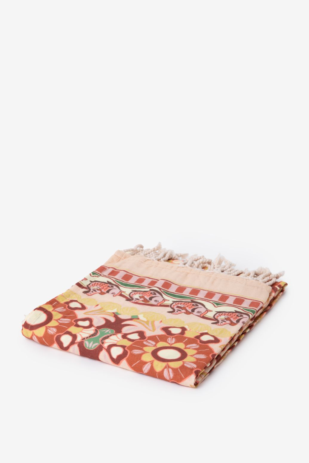 Multicolour hamamdoek met bloemendessin