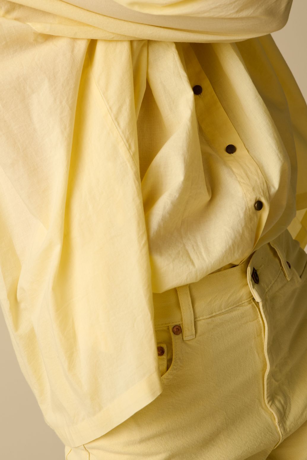 Lichtgele wide leg jeans