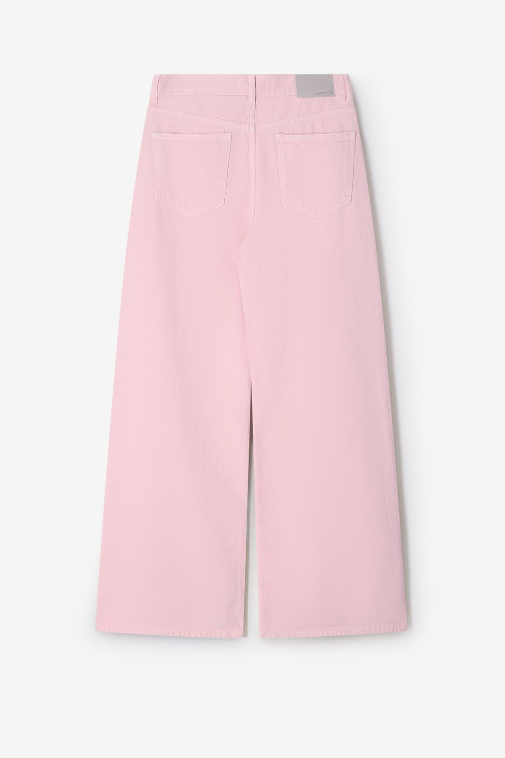 Lichtroze high waist wide leg jeans