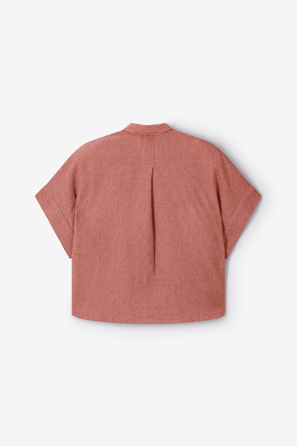 Gestreifte Kurzarmbluse - rosa