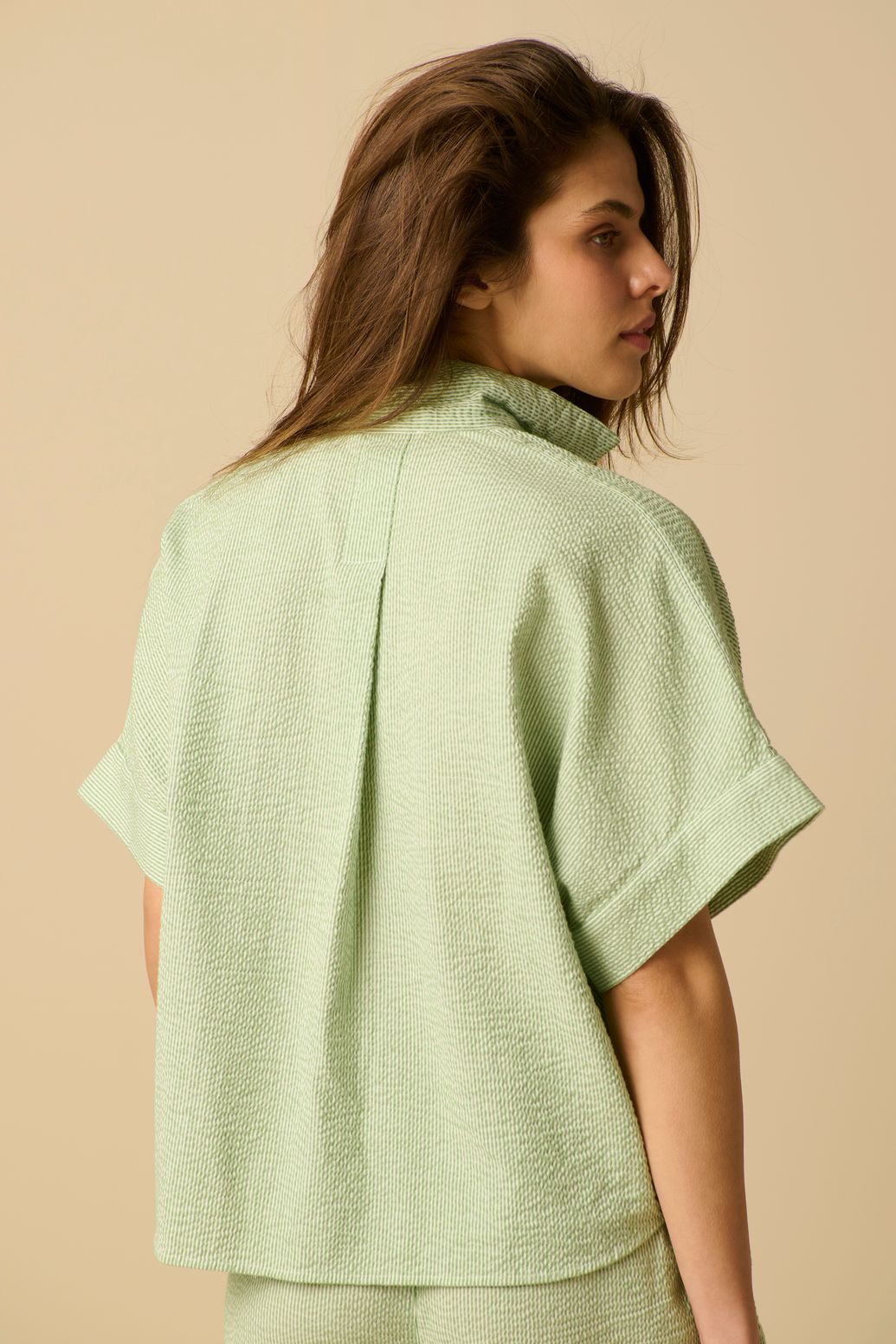 Blouse rayée - vert