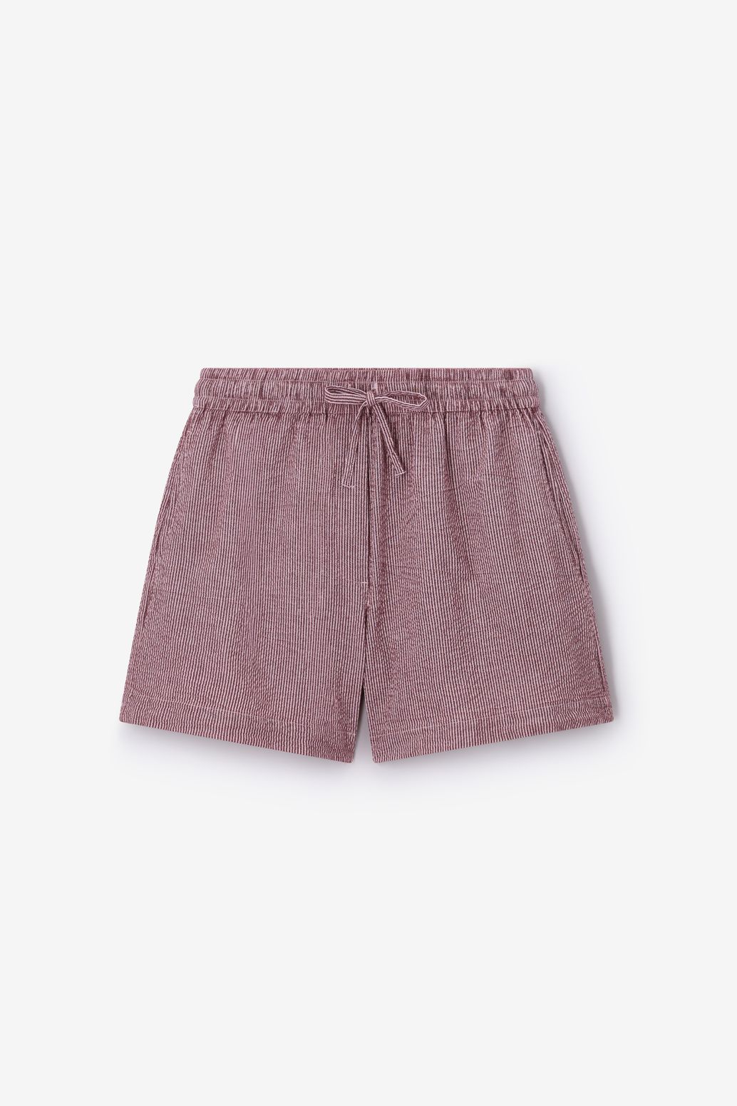 Gestreifte Shorts - dunkelrot