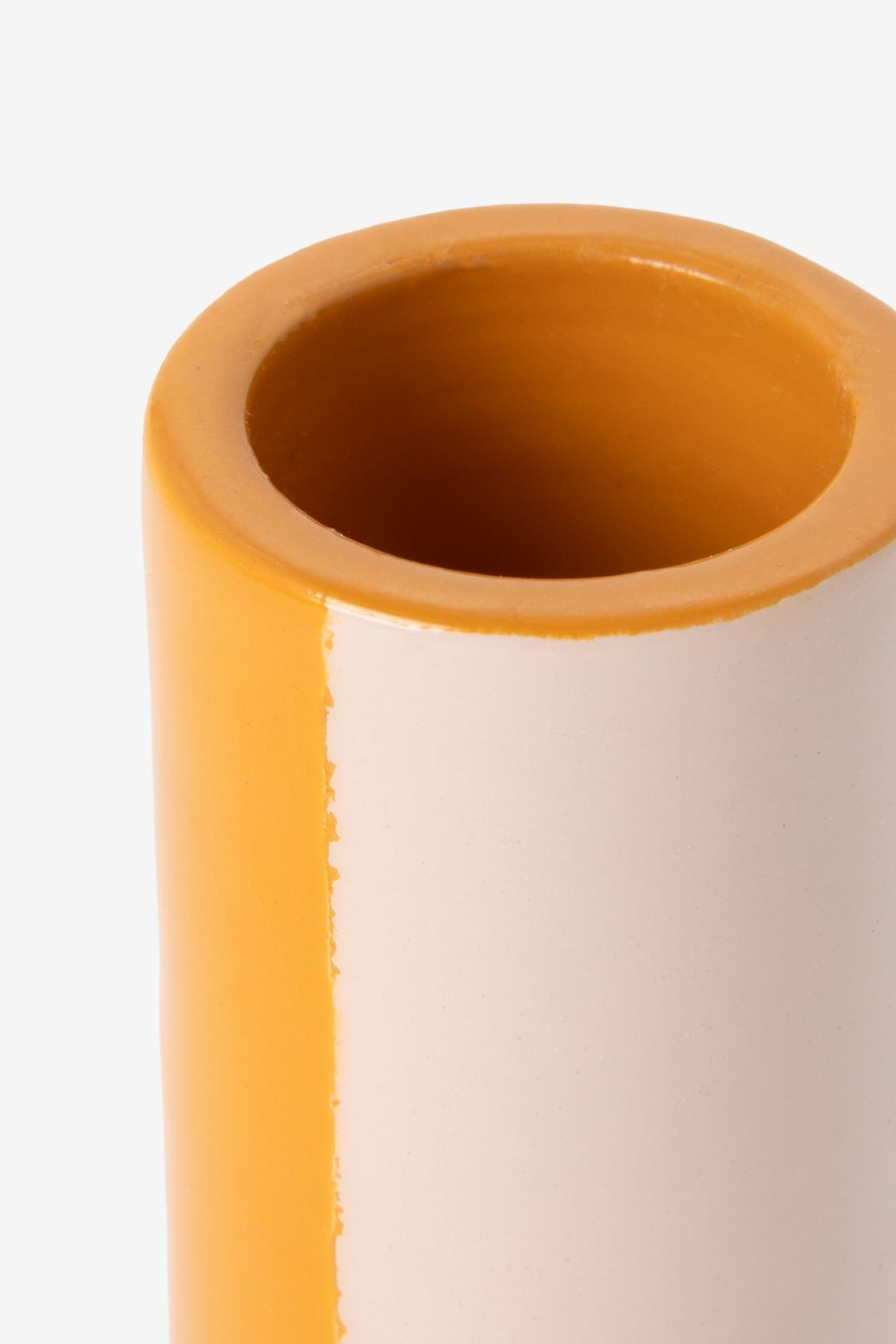 Oranje colourblock kandelaar medium