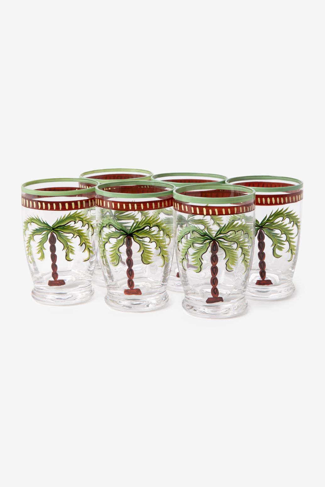 Wassergläser mit Palme - grün