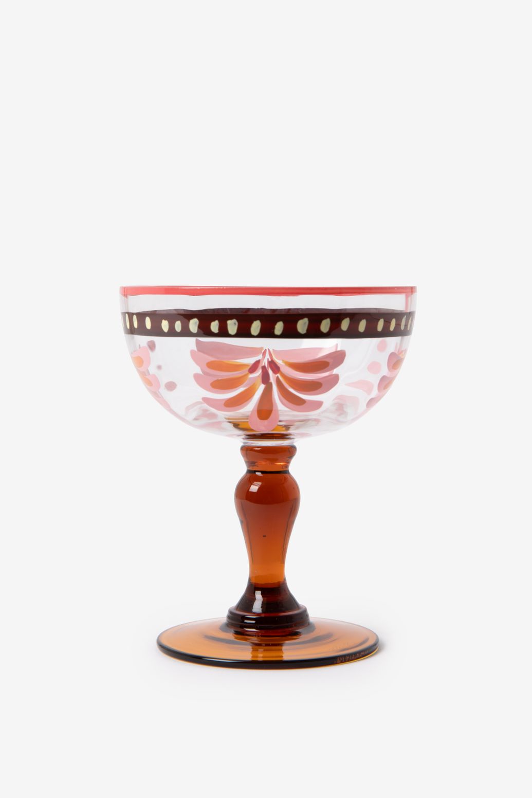 Champagnergläser mit Blumenmuster - hellorange