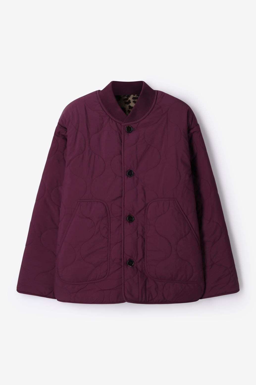 Veste réversible avec imprimé léopard - marron