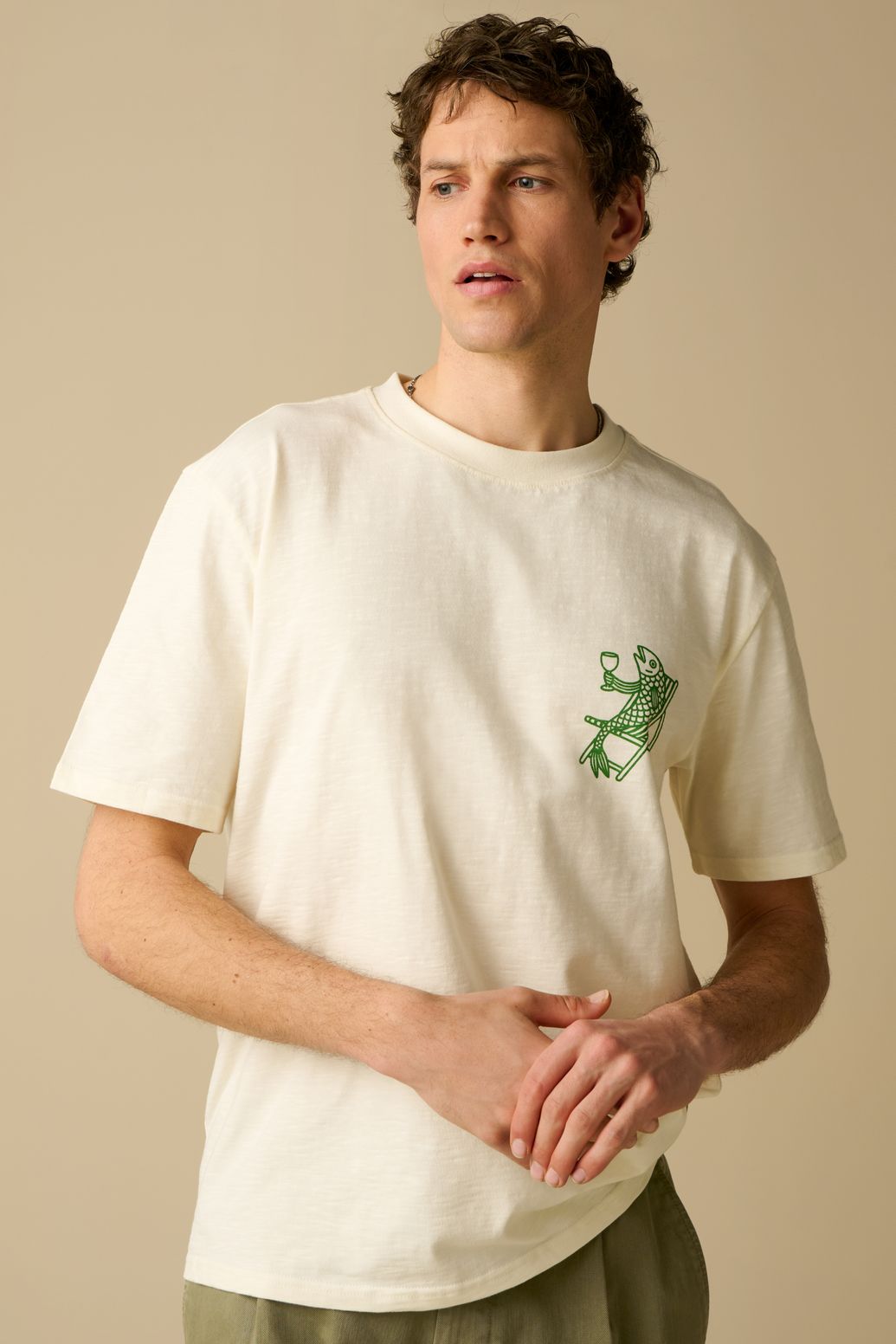 T-Shirt mit Artwork-Print - weiß