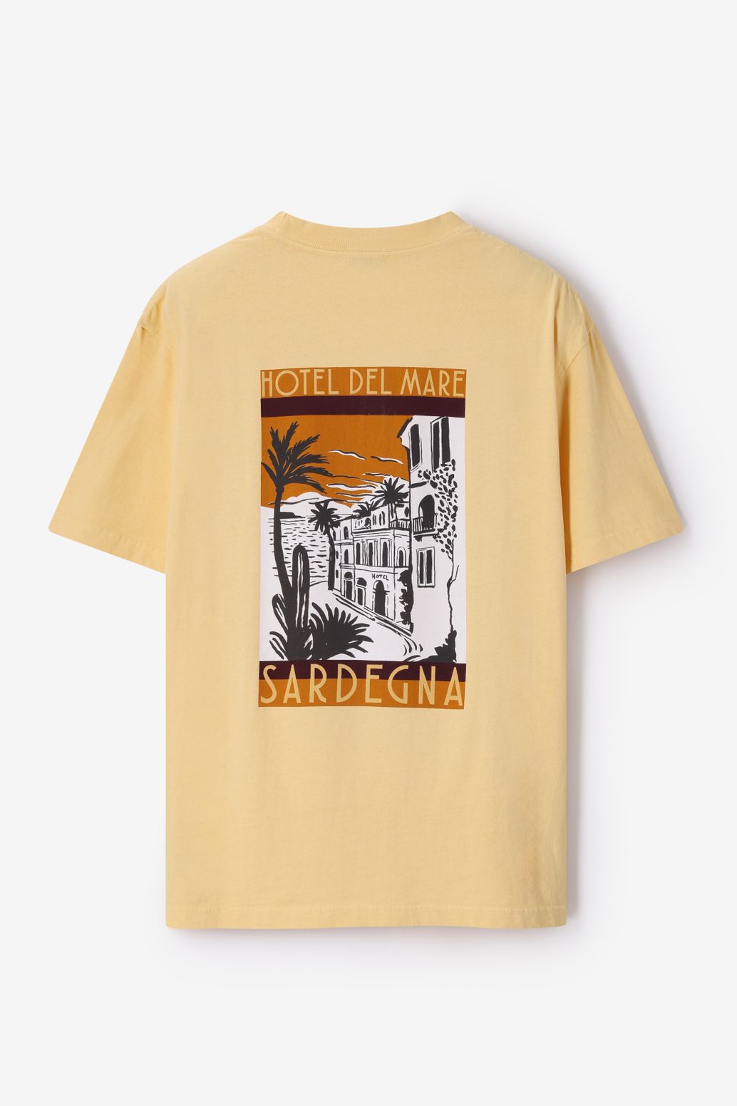 T-Shirt mit Artwork-Print - gelb