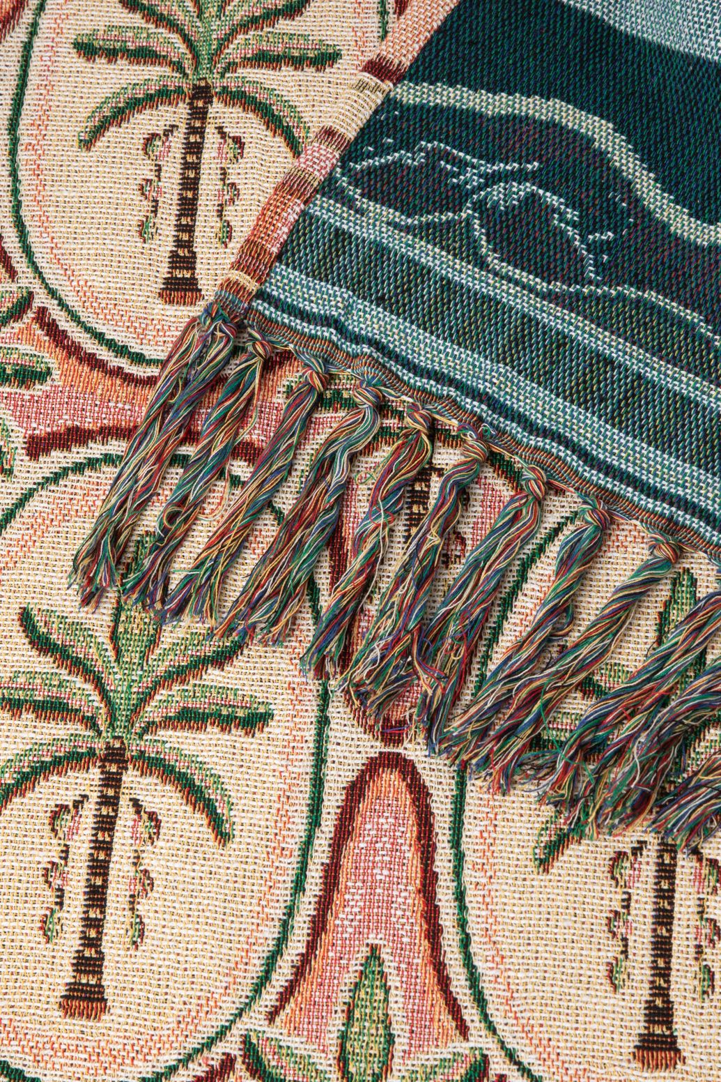 Multicolour sprei met palm print (250x200 cm)