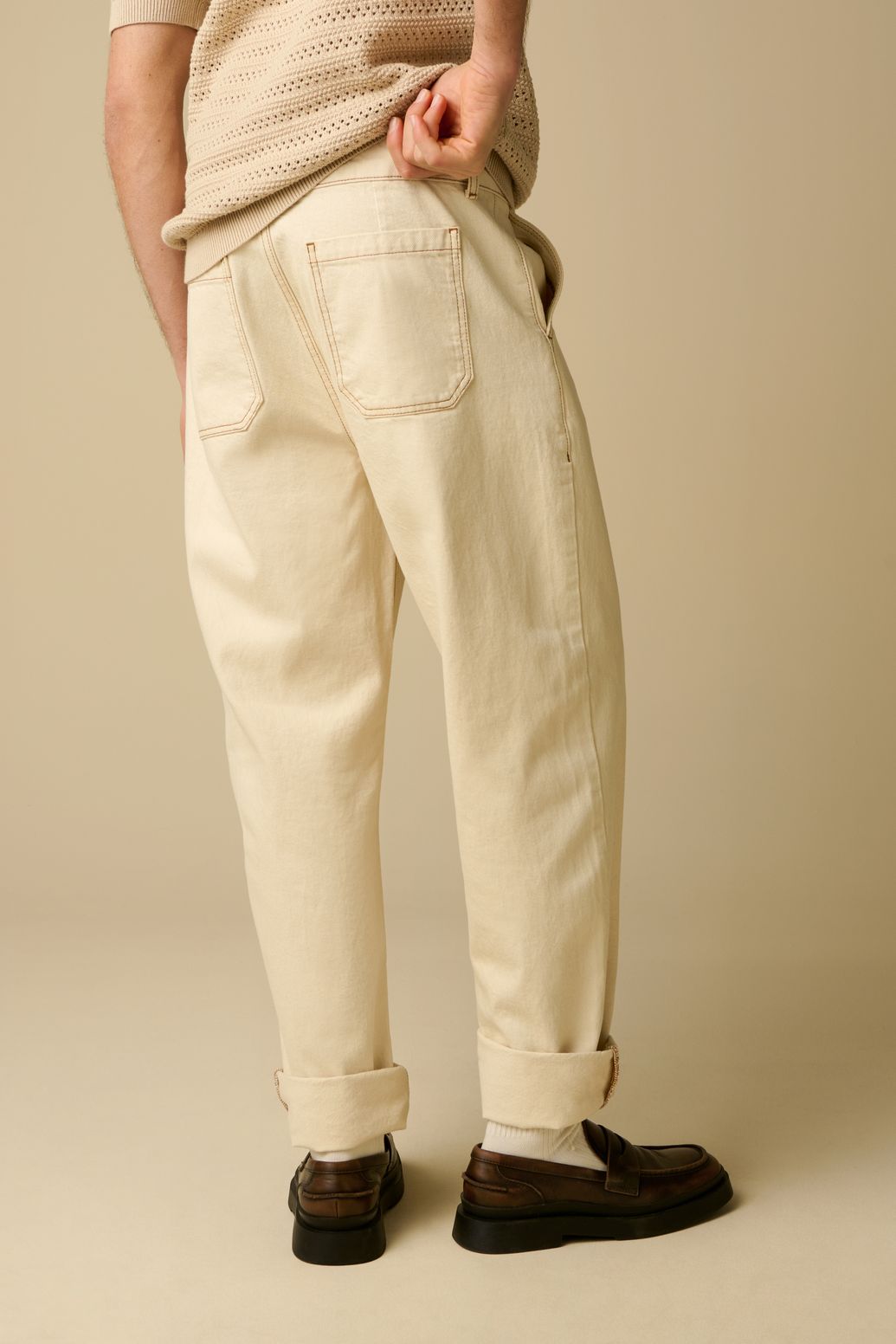 Loose Fit Jeans mit mittelhoher Taille - weiß