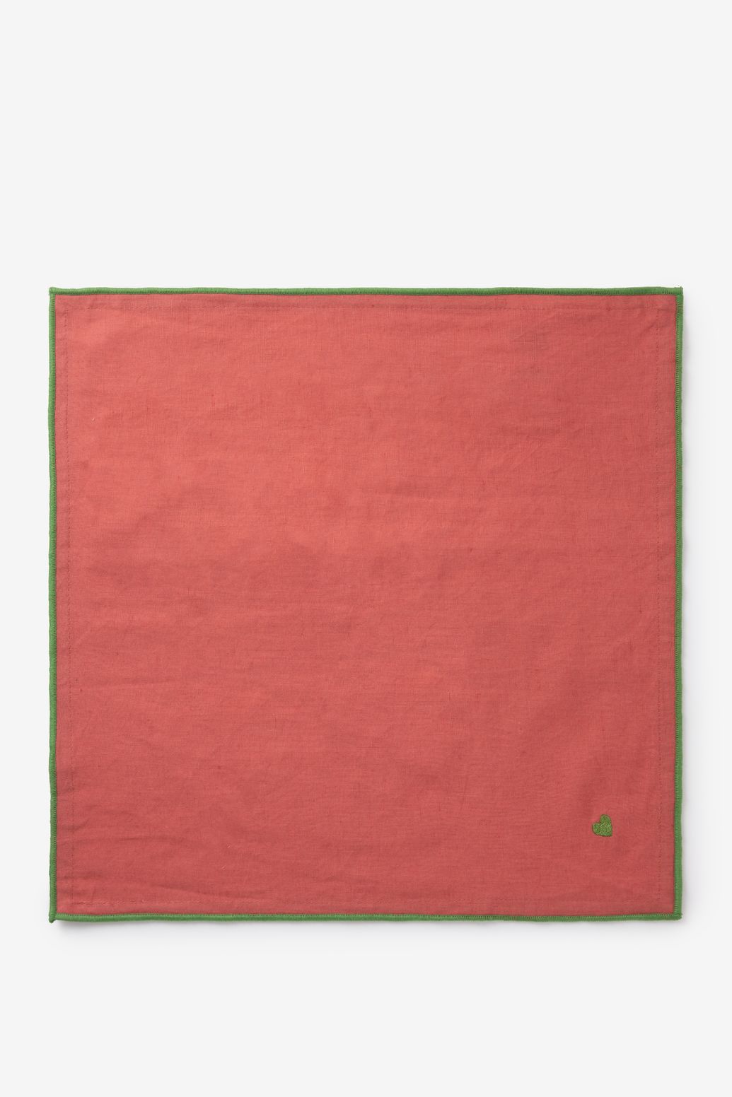 4er-Set Servietten mit Herzstickerei - mehrfarbig