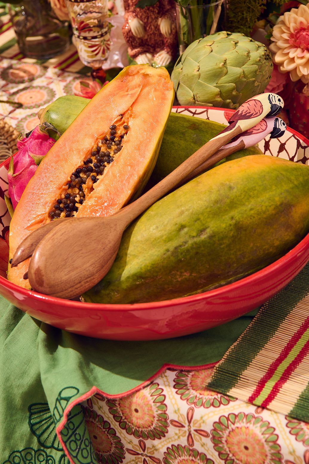 Lot de sets de table avec coquillages - vert