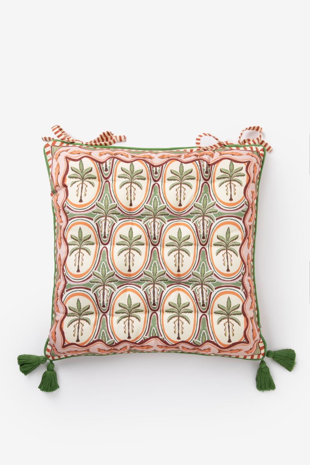 Coussin d'extérieur avec imprimé palmiers - multicolore