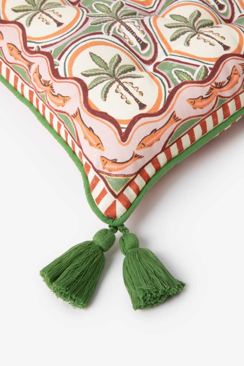 Coussin d'extérieur avec imprimé palmiers - multicolore