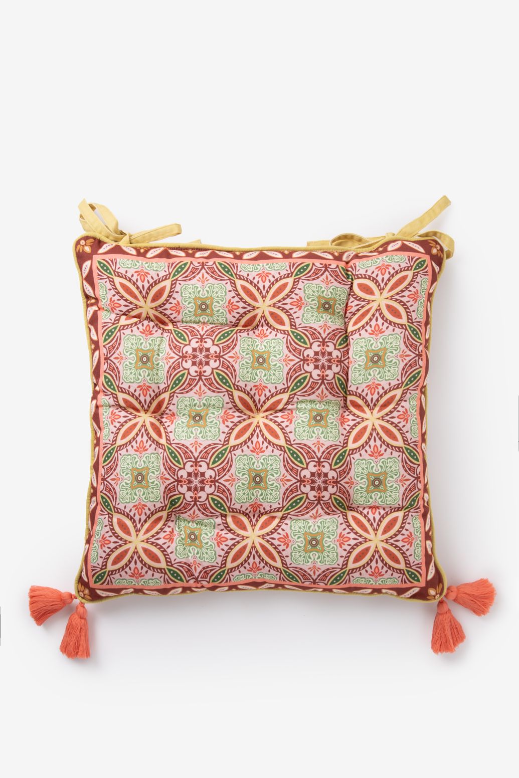 Multicolour tuinkussen met mozaïek bloemenprint