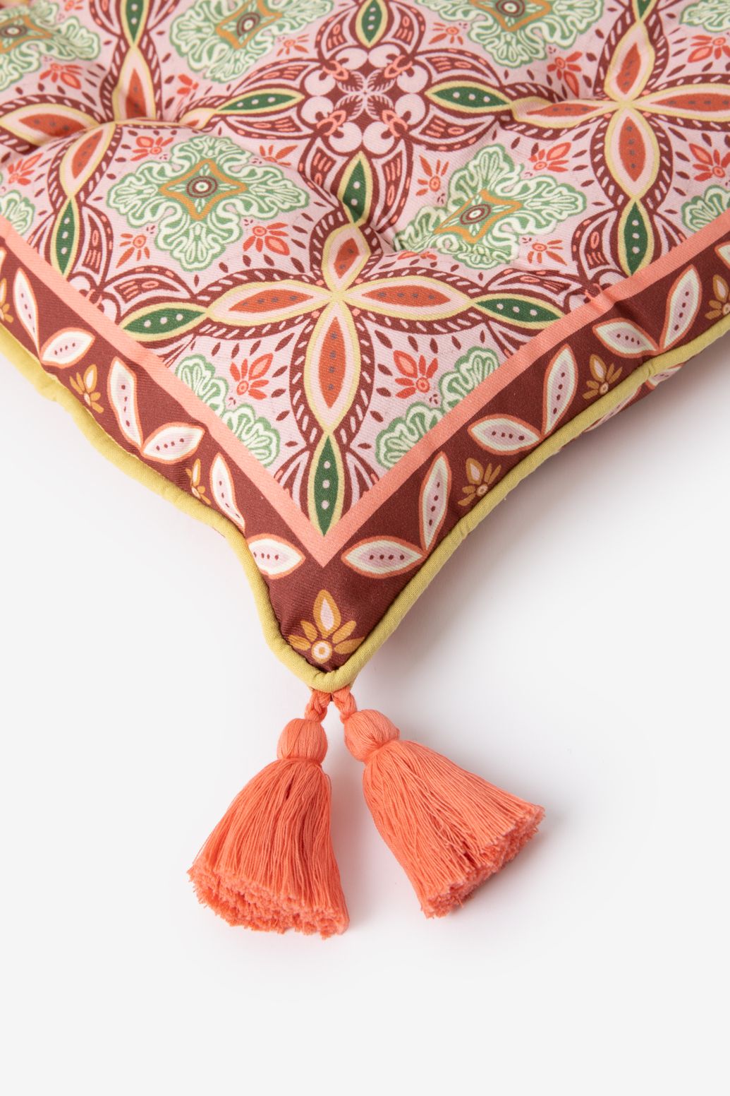 Multicolour tuinkussen met mozaïek bloemenprint