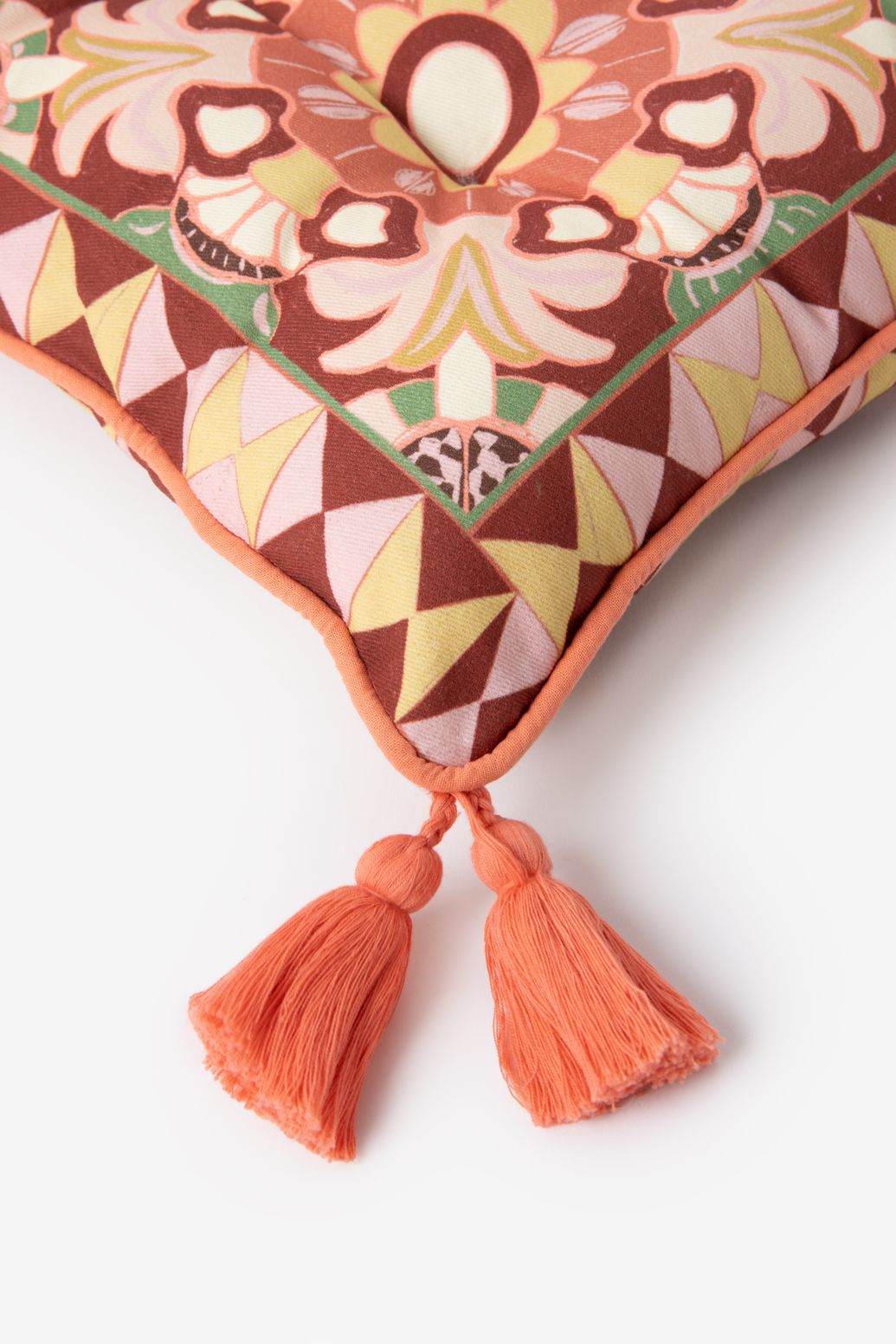 Coussin d'extérieur avec imprimé mosaïque - multicolore