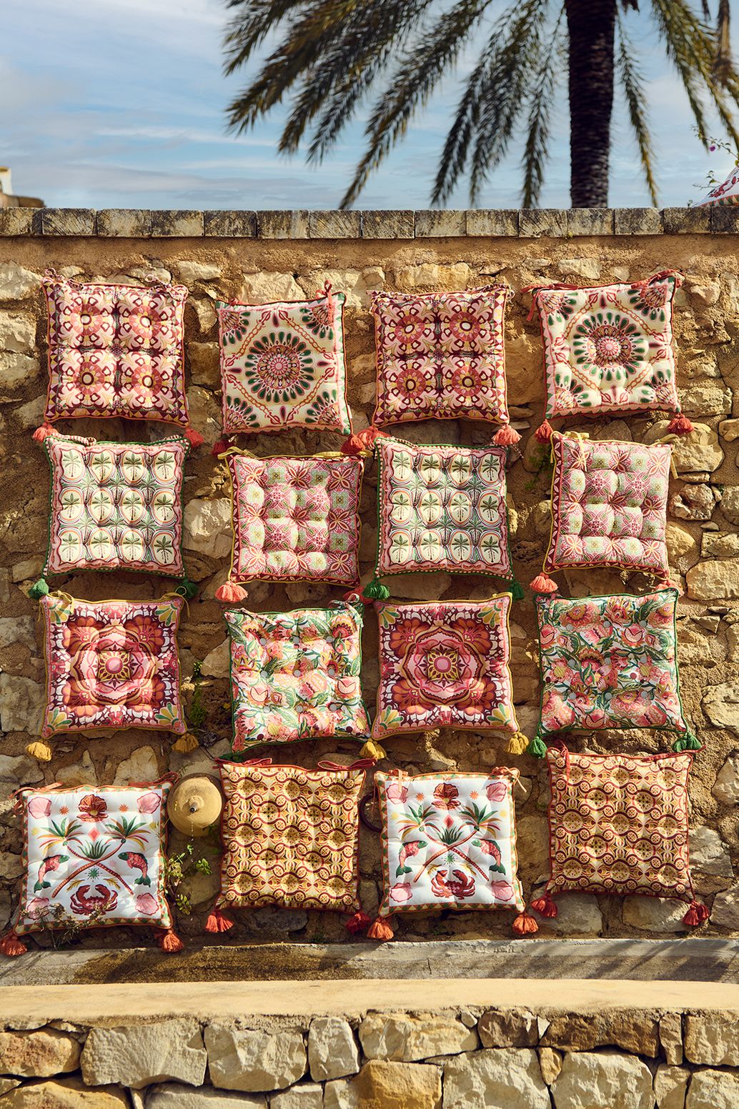 Coussin d'extérieur avec imprimé mosaïque - multicolore