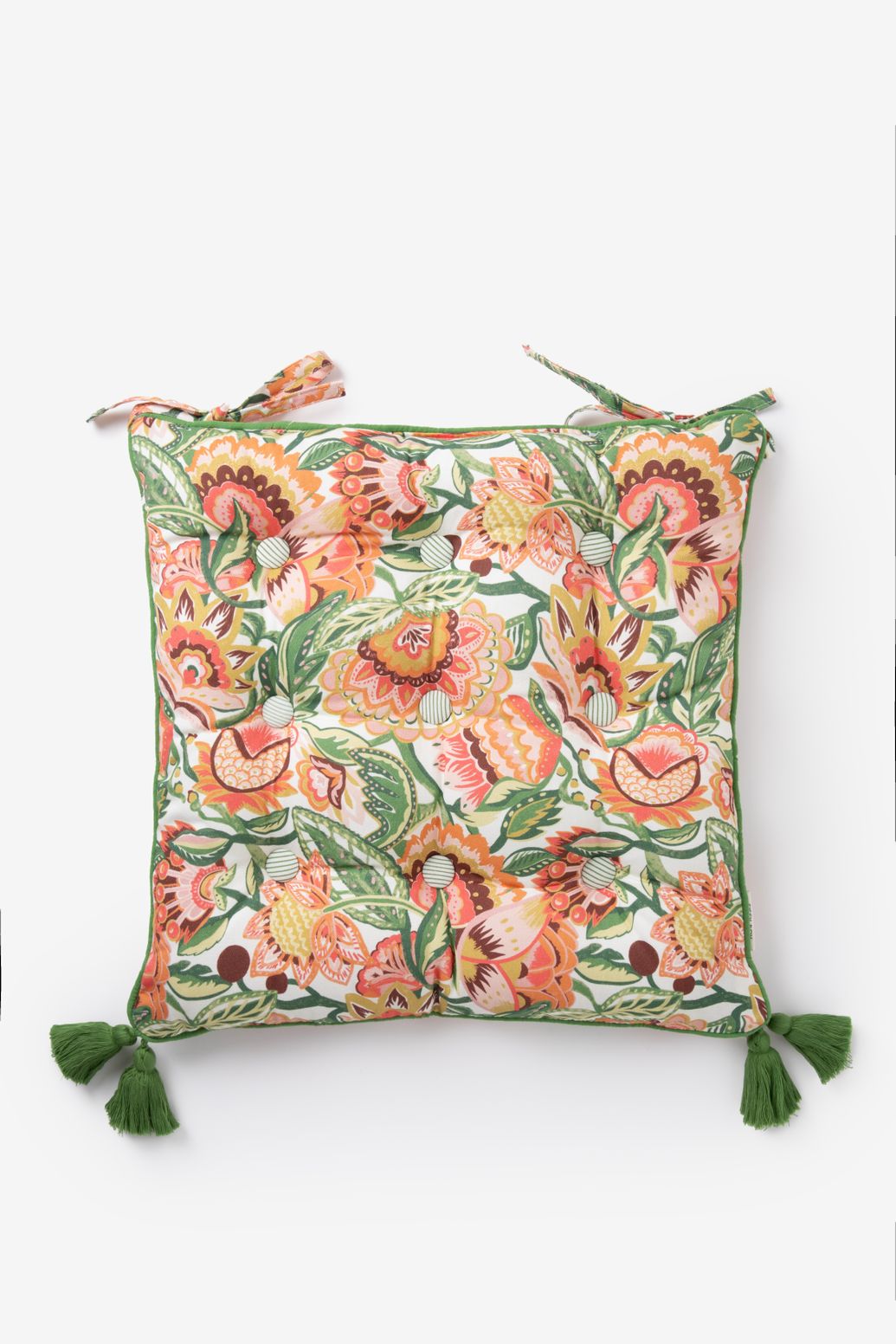 Gartenstuhlkissen mit Blumenmuster - mehrfarbig