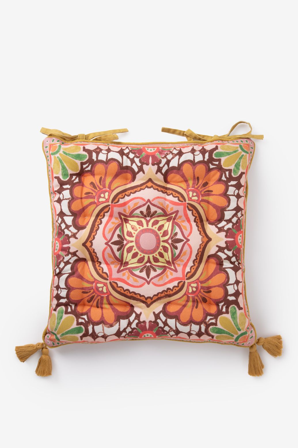 Gartenstuhlkissen mit Blumenmuster - mehrfarbig