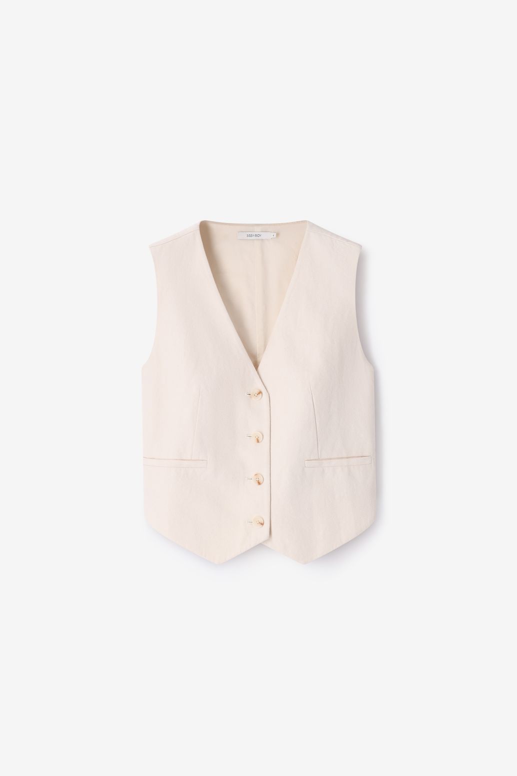 Leinen-Weste- weiß
