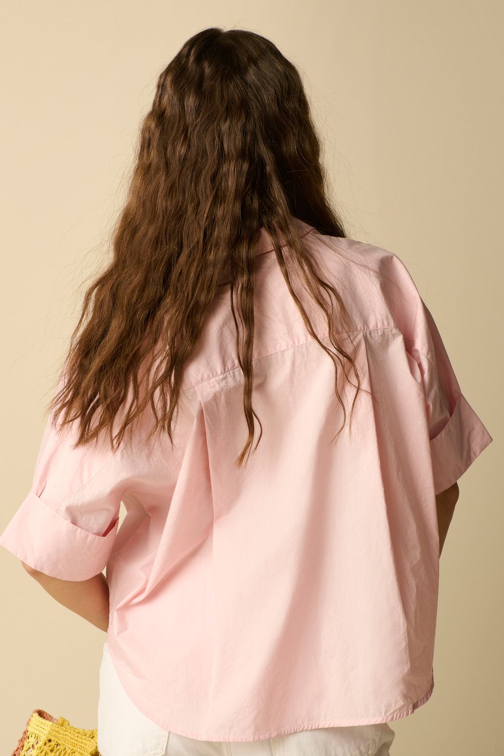 Kurzarmbluse - hellrosa