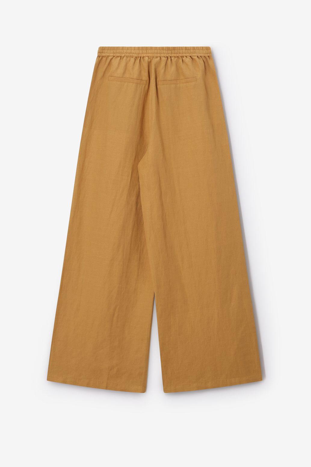 Weite High Waist Hose - gelb