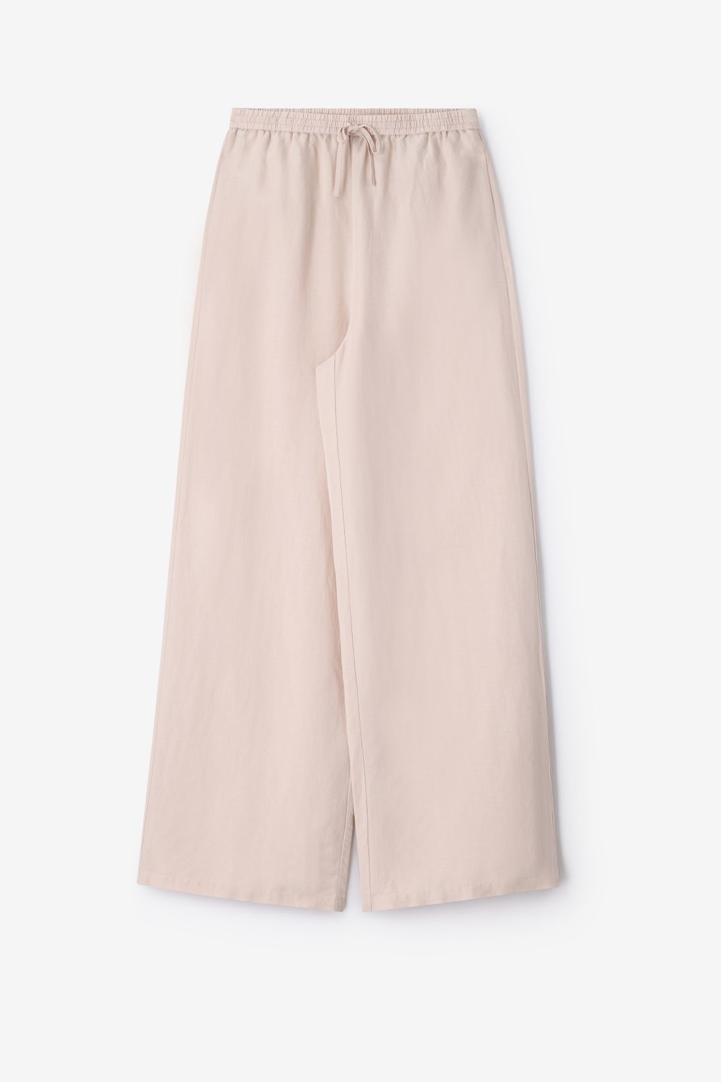 Weite High Waist-Hose - beige
